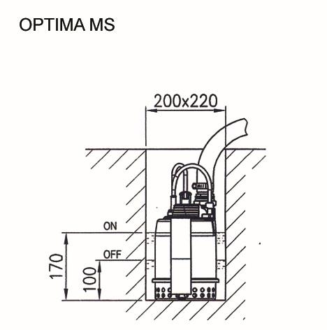 EBARA OPTIMA MS | Pumpenschacht (mm)